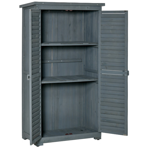 Gartenschrank mit Pultdach und Lamellentüren für Garten Holz
