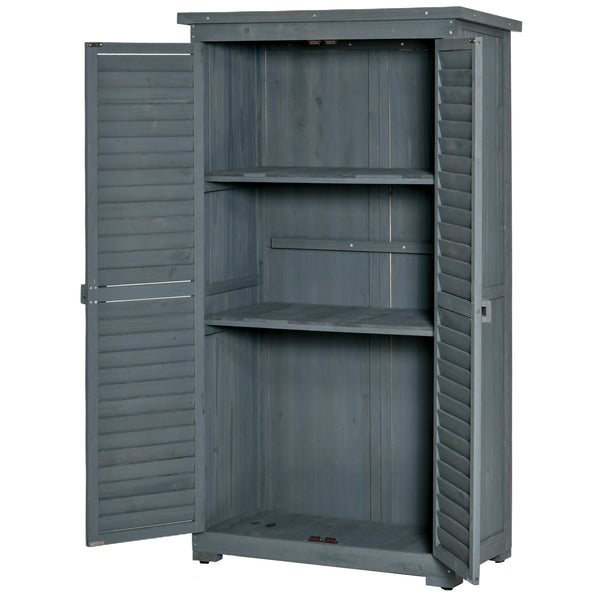 Gartenschrank mit Pultdach und Lamellentüren für Garten Holz