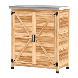 Gartenschrank mit Regal und Arbeitsfläche für Garten Holz