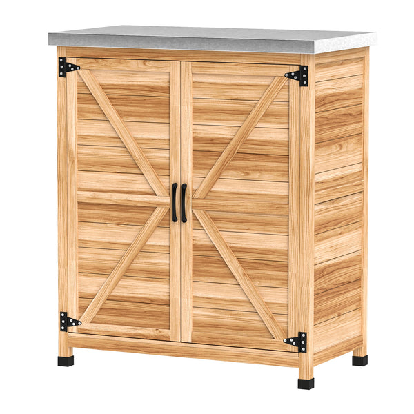 Gartenschrank mit Regal und Arbeitsfläche für Garten Holz