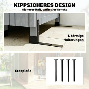 Gartenschrank hoch mit verstellbarer Ablage und Belüftung Holz