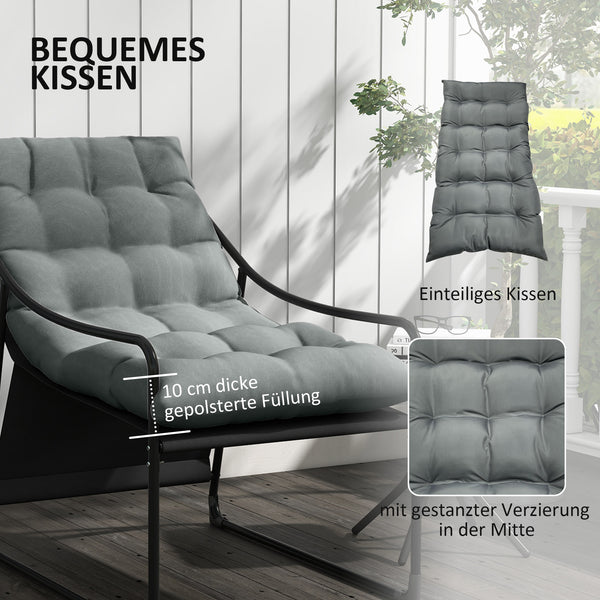 Gartensessel mit Sitzkissen Loungesessel 120kg Grau
