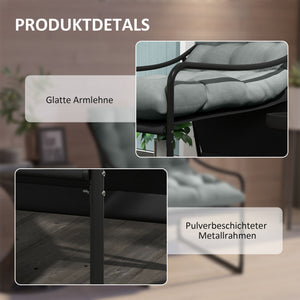 Gartensessel mit Sitzkissen Loungesessel 120kg Grau