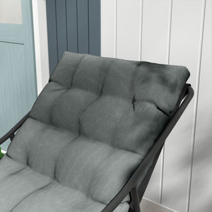Gartensessel mit Sitzkissen Loungesessel 120kg Grau