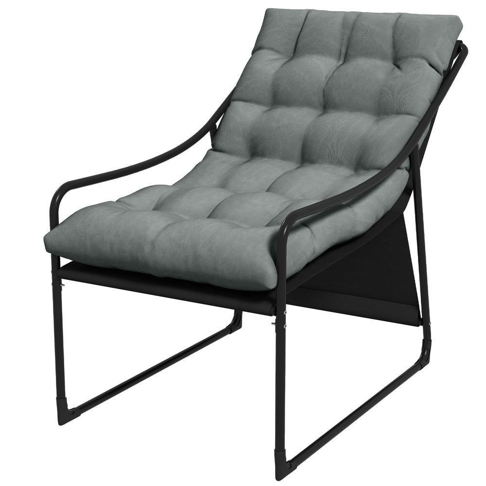 Gartensessel mit Sitzkissen Loungesessel 120kg Grau