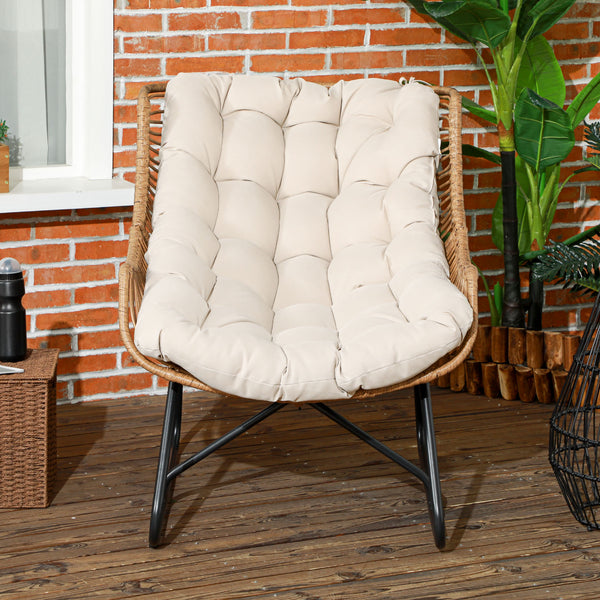 Gartensessel Rattanoptik Outdoor mit Auflage und Metallrahmen