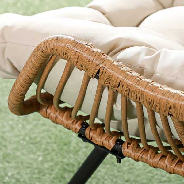Gartensessel Rattanoptik Outdoor mit Auflage und Metallrahmen
