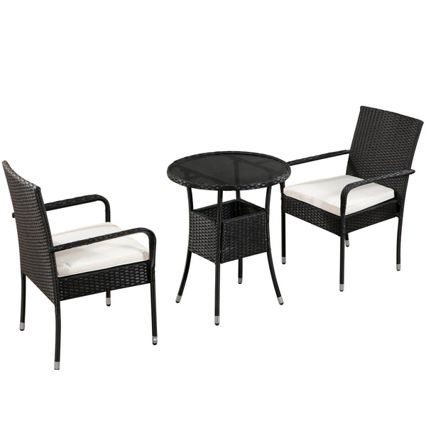 Gartenset FLORIDA Rattan schwarz