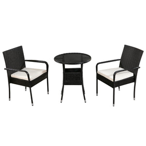Gartenset FLORIDA Rattan schwarz