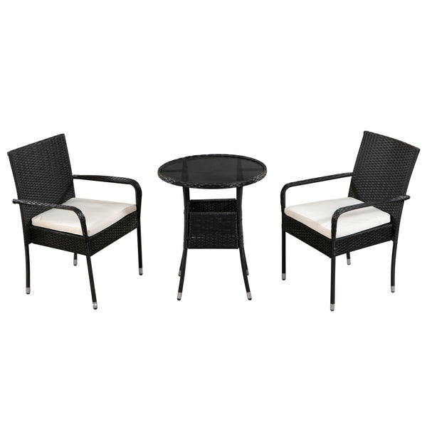 Gartenset FLORIDA Rattan schwarz