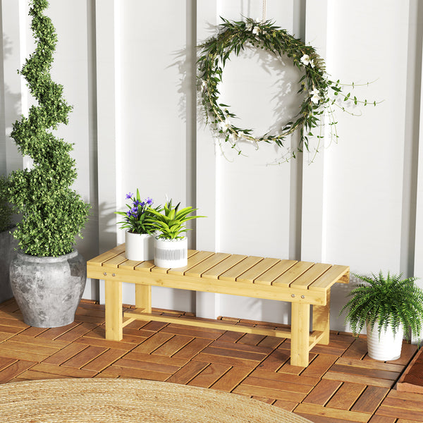 Gartensitzbank Massivholz 110x38x35cm Natur