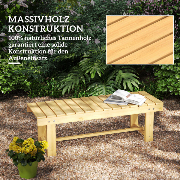 Gartensitzbank Massivholz 110x38x35cm Natur