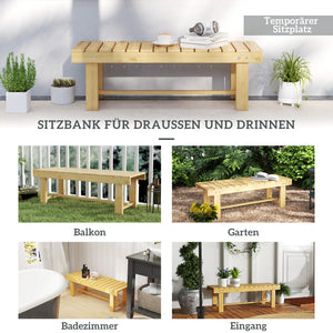 Gartensitzbank Massivholz 110x38x35cm Natur