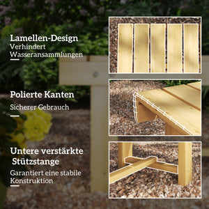 Gartensitzbank Massivholz 110x38x35cm Natur
