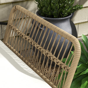 Gartensitzgruppe Loungemöbel Set Outdoor Rattan natur cremeweiss