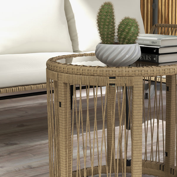 Gartensitzgruppe Loungemöbel Set Outdoor Rattan natur cremeweiss