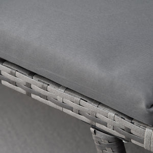 Gartensofa 2 Sitzer klappbar mit Armlehnen Polyrattan grau