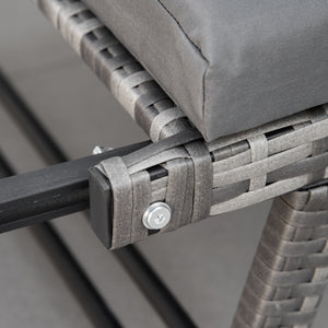 Gartensofa 2 Sitzer klappbar mit Armlehnen Polyrattan grau