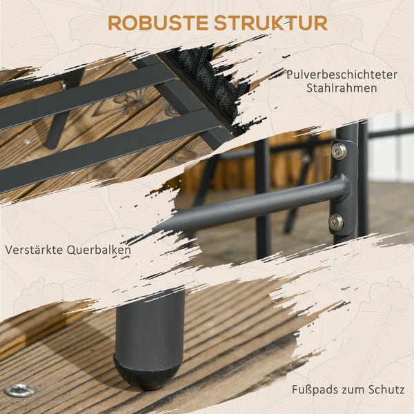 Gartenstühle 2er-Set Boho-Stil bis 120kg belastbar Schwarz