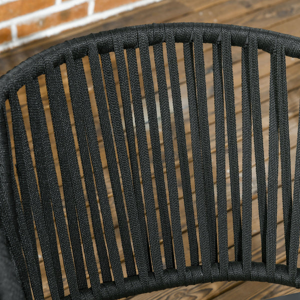 Gartenstühle 2er-Set Boho-Stil bis 120kg belastbar Schwarz