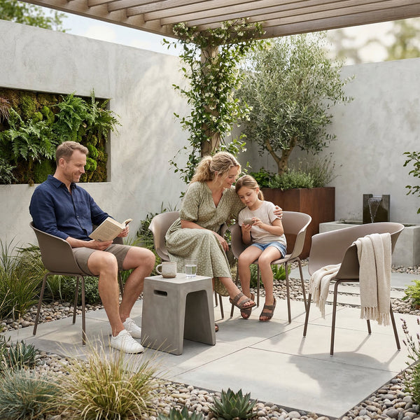 Gartenstühle 4er Set wetterfest ergonomisch mit Armlehne für Balkon