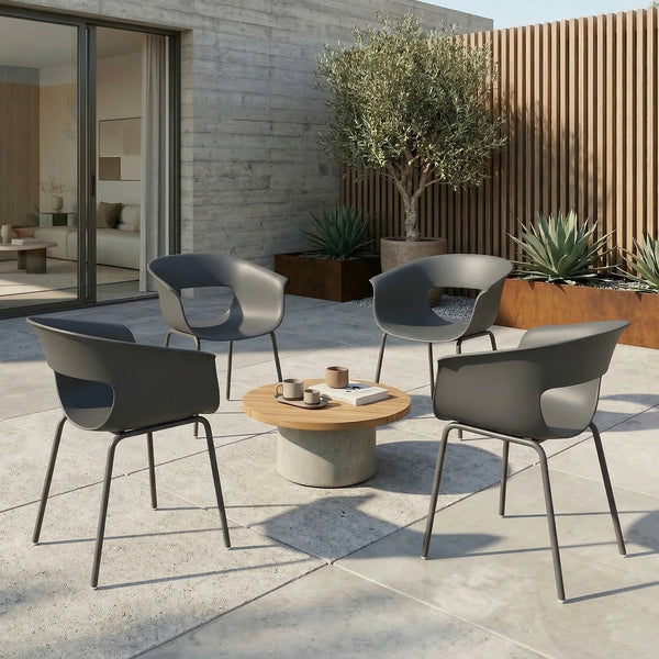 Gartenstühle 4er Set ergonomisch wetterfest rostbeständig