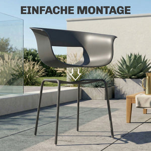 Gartenstühle 4er Set ergonomisch wetterfest rostbeständig