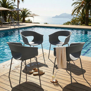 Gartenstühle 4er Set ergonomisch wetterfest rostbeständig