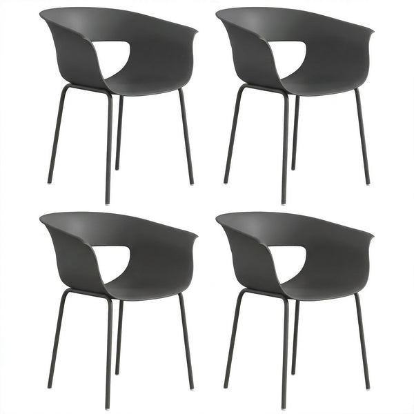 Gartenstühle 4er Set ergonomisch wetterfest rostbeständig