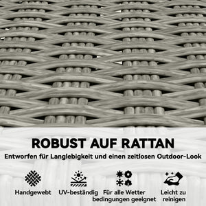 Gartenstühle klappbar 2er Set aus Massivholz und Polyrattan