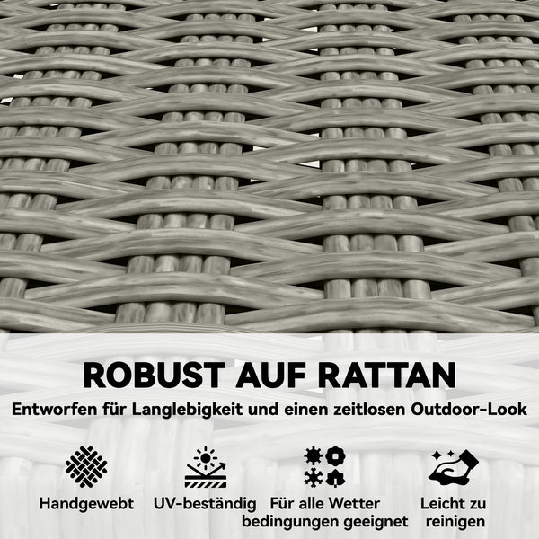 Gartenstühle klappbar 2er Set aus Massivholz und Polyrattan