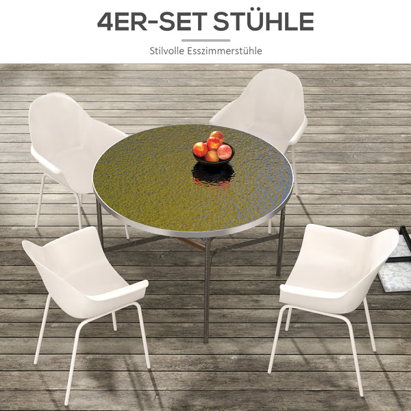 Gartenstuhl 4er-Set bis 120kg stapelbar Grau