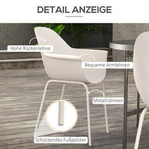 Gartenstuhl 4er-Set bis 120kg stapelbar Grau