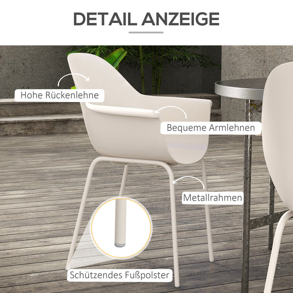 Gartenstuhl 4er-Set bis 120kg stapelbar Grau