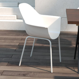 Gartenstuhl 4er-Set bis 120kg stapelbar Grau