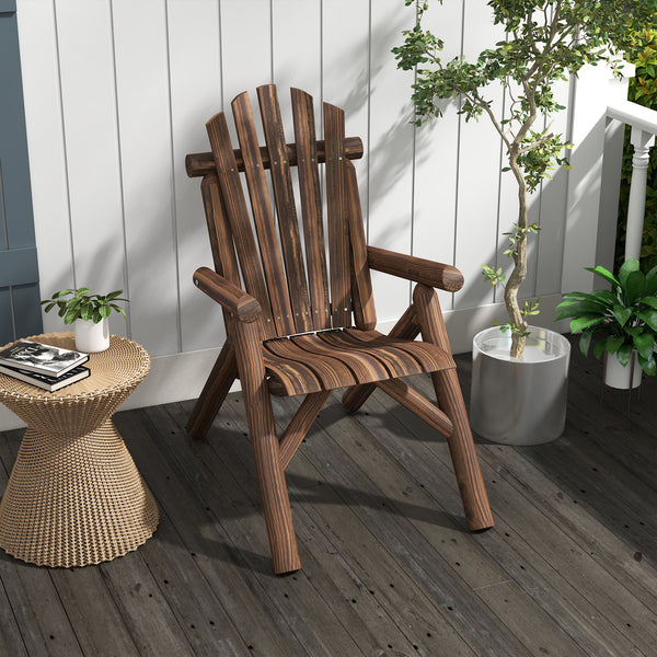 Gartenstuhl Holz im Adirondack-Stil 83x68x101cm Braun