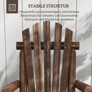 Gartenstuhl Holz im Adirondack-Stil 83x68x101cm Braun