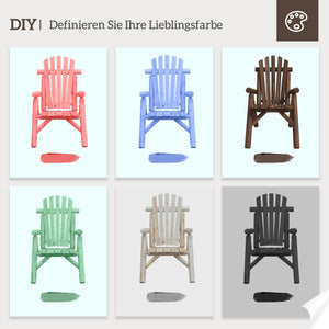 Gartenstuhl Holz im Adirondack-Stil 83x68x101cm Braun