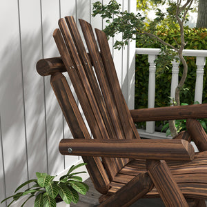 Gartenstuhl Holz im Adirondack-Stil 83x68x101cm Braun