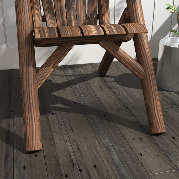 Gartenstuhl Holz im Adirondack-Stil 83x68x101cm Braun
