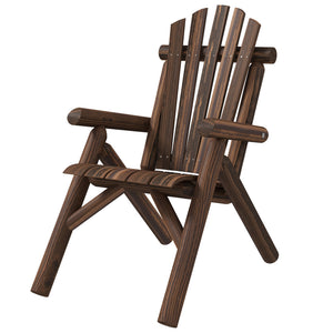 Gartenstuhl Holz im Adirondack-Stil 83x68x101cm Braun