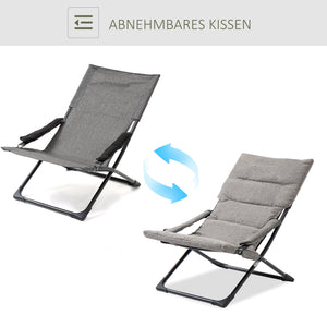 Gartenstuhl klappbar wetterfest mit Auflage bis 120kg Metall