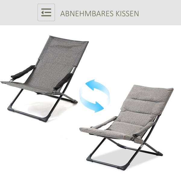 Gartenstuhl klappbar wetterfest mit Auflage bis 120kg Metall