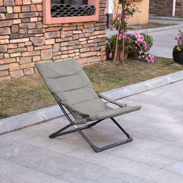 Gartenstuhl klappbar wetterfest mit Auflage bis 120kg Metall