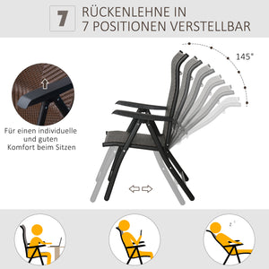 Gartenstuhl Polyrattan klappbar verstellbar wetterfest braun schwarz