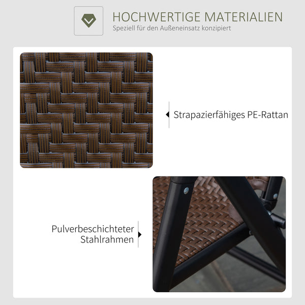 Gartenstuhl Polyrattan klappbar verstellbar wetterfest braun schwarz
