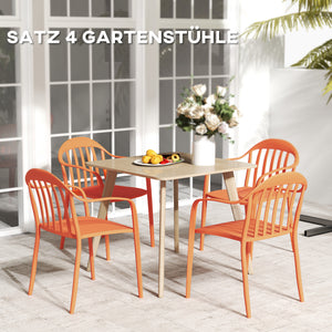 Gartenstuhl Set wetterfest stapelbar mit Armlehne Kunststoff
