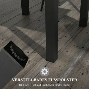 Gartentisch wetterfest für Garten und Terrasse 162x80x75cm grau