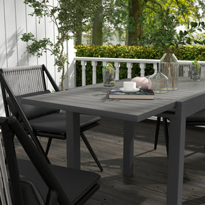 Gartentisch wetterfest für Garten und Terrasse 162x80x75cm grau