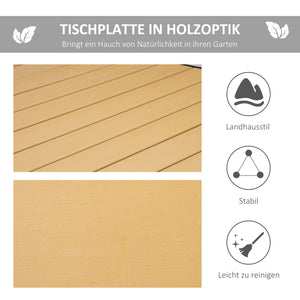 Gartentisch Esstisch pflegeleicht für 8 Personen Aluminium